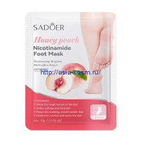 Питательная маска Sadoer для ног с персиком и ниацинамидом(08740)